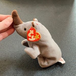 Vintage TY Beanie Baby “Spike” the Rhino 4th Generation